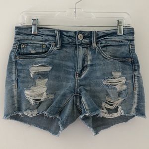 Size 2 American eagle dark wash ripped jean shorts